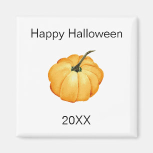 Imã abóbora de laranja aquarela Feliz Dia das Bruxas