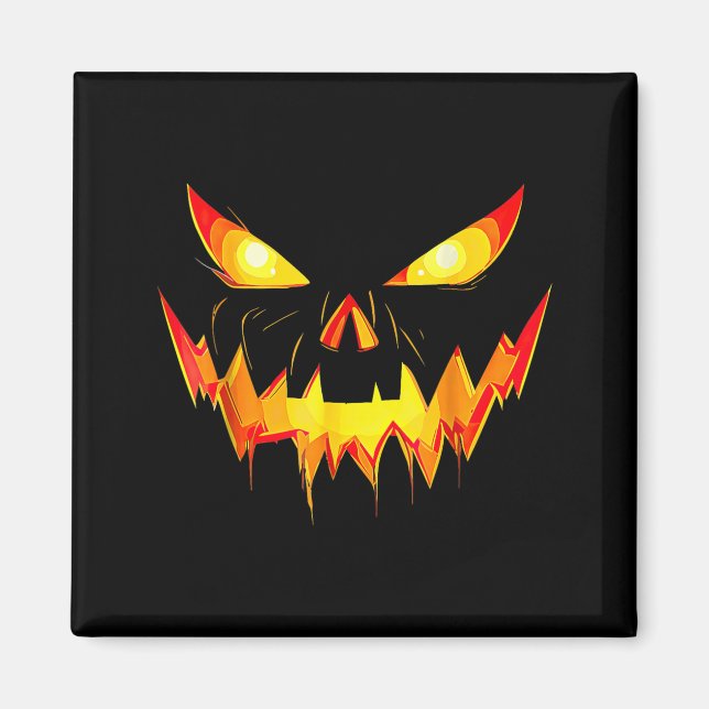 Imã Abóbora de rosto de Jack o Lantern Halloween assus (Frente)