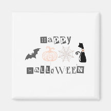 Abóbora e Gato de Outono Feliz Halloween Fofo