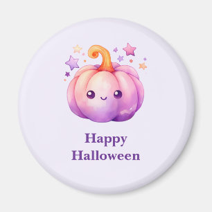 Imã Abóbora Pastel Fofa com Estrelas Halloween
