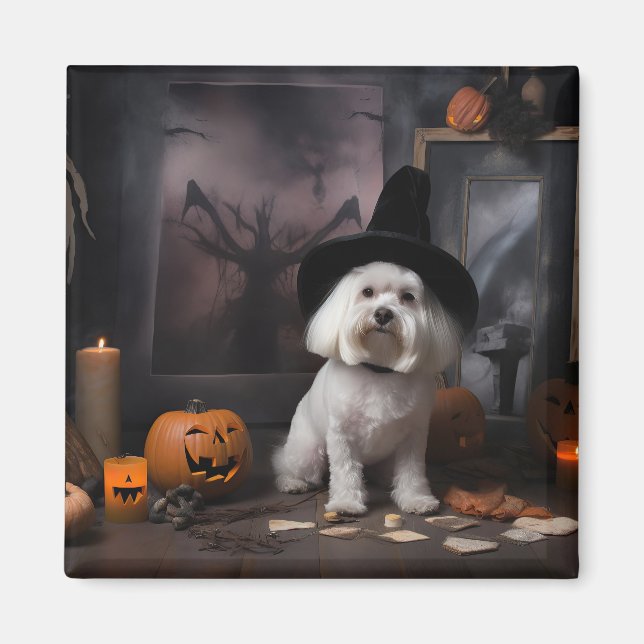 Imã Abóboras Maltesas de Halloween Assustadoras (Frente)