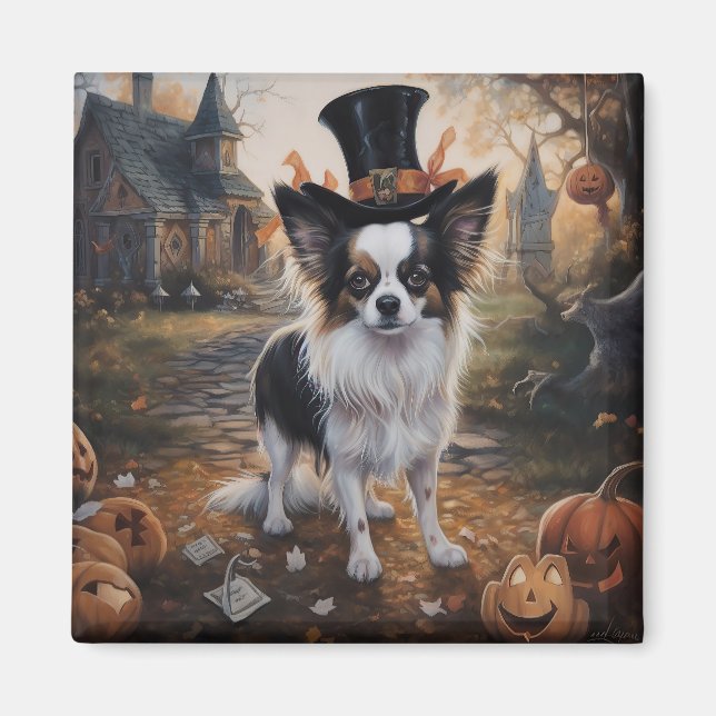 Imã Abóboras Papillon Halloween Assustadoras (Frente)