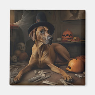 Imã Abóboras Ridgeback da Rodésia Halloween Assustador