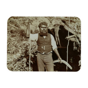 Ímã Aborígene com um Bumerangue, c.1860s (foto do