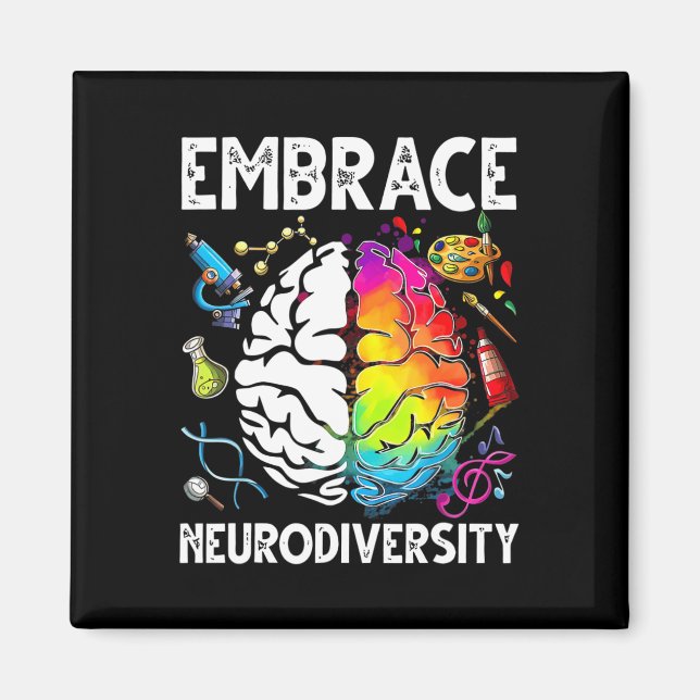 Imã Abraçar a Neurodiversidade Conscientização do Auti (Frente)