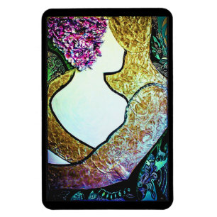 Ímã Abraçar trabalho de arte de abraço de casal inter-