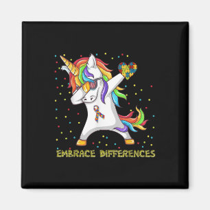 Imã Abrace diferenças Unicorn Dabbing Quebra-cabeça Au