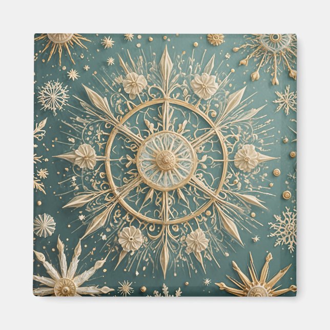 Imã Abraço do Ouro de inverno: Serenata com floco de n (Frente)