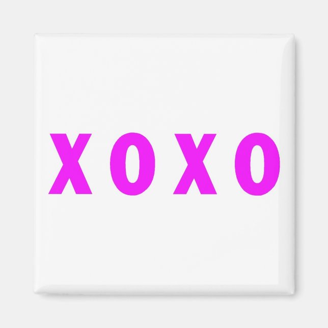 Imã Abraços E Beijos XOXO Rosa (Frente)