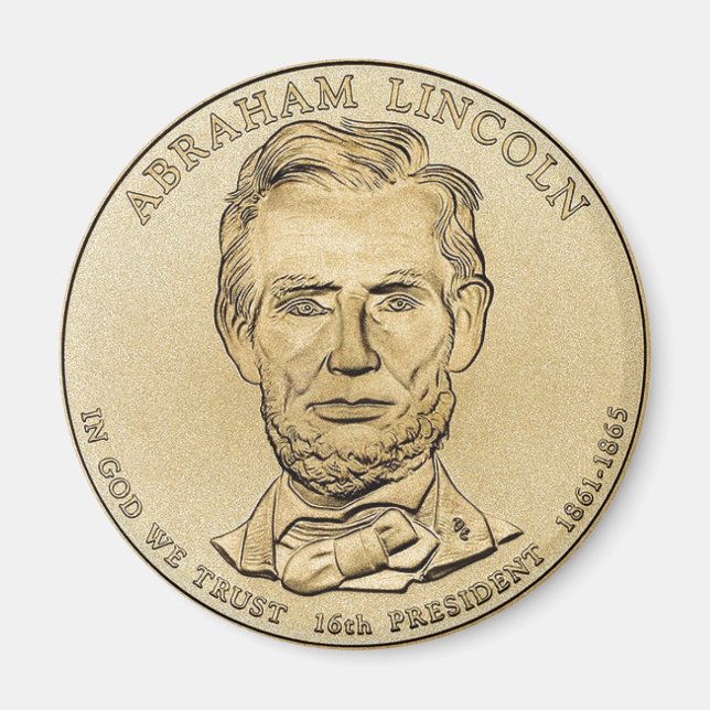 Imã Abraham Lincoln $1 Magnet Presidencial (Frente)
