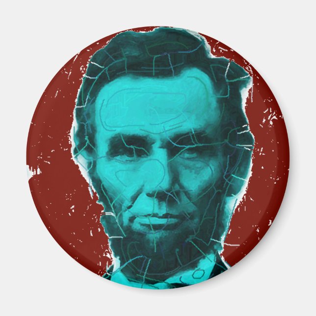 Imã Abraham Lincoln Art Shirt — Design único (Frente)