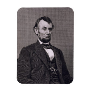Ímã Abraham Lincoln, gravado de uma fotografia vai