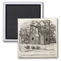 Abraham Lincoln Log Cabin Magnet Histórico