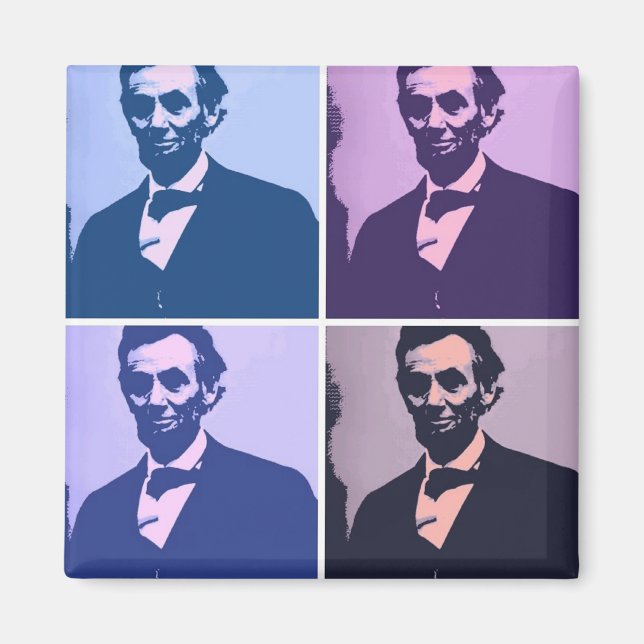Imã Abraham Lincoln Pop Art (Frente)
