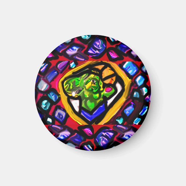 Imã Abre-Chaveiro de Ouros de Dragão Verde (Frente)