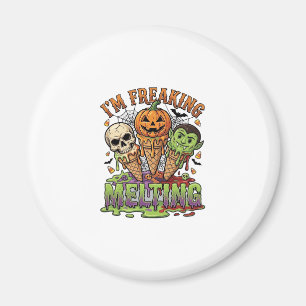 Imã Abro Im Freaking Melting Halloween Sorvete Crânio