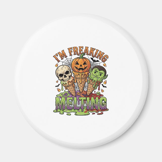 Imã Abro Im Freaking Melting Halloween Sorvete Crânio  (Frente)