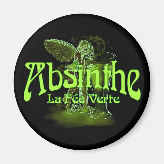 Imã Absinthe La Fee Verte Fairy Com Vidro (Frente)