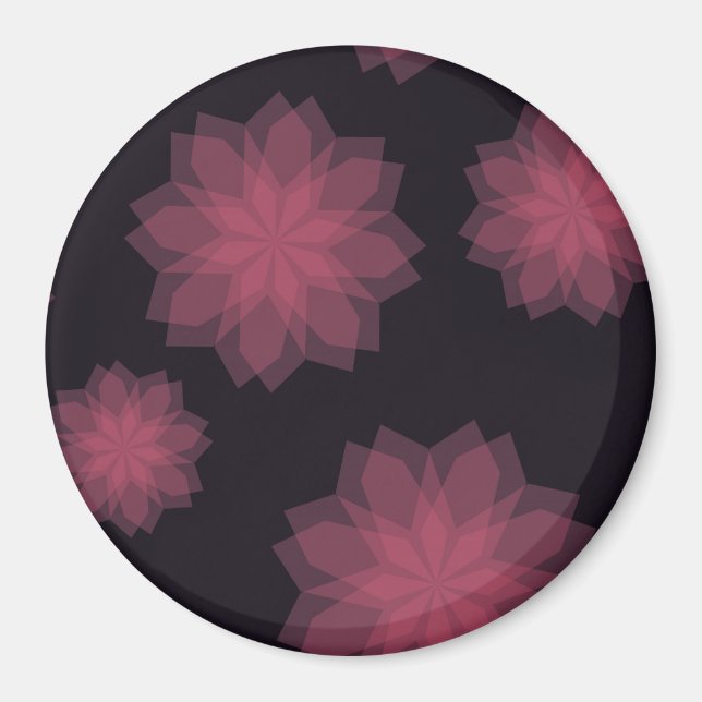 Imã Abstração de flores rosa, legal, moderna e moderna (Frente)