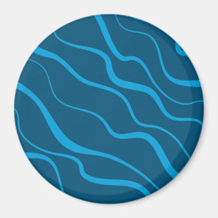 Imã Abstração de onda azul, simples, moderna, legal