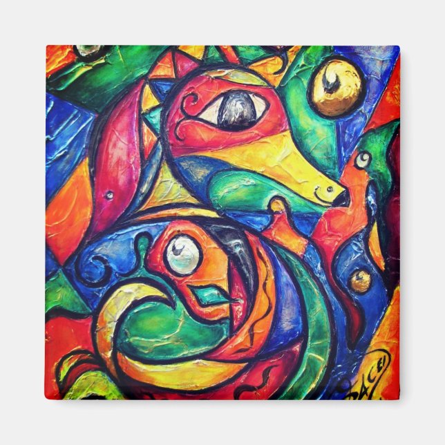 Imã Abstração do cavalo marinho (Frente)