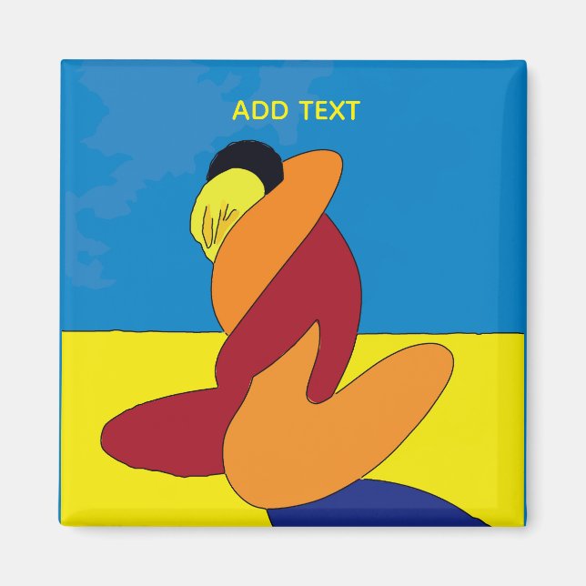 Imã Abstract Couple On Beach (Frente)