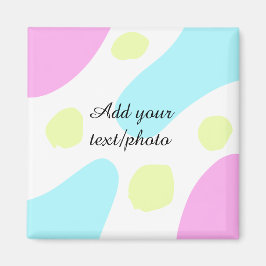 Imã Abstract geometric shapes pastel add name photo ba