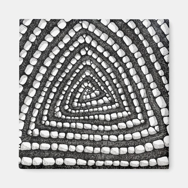 Imã Abstract Triangle Detailed Pen and Ink Shapes  (Frente)