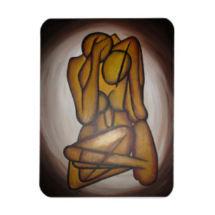 Ímã Abstrato Amadurece Arte Contemporânea Em Ochre E N