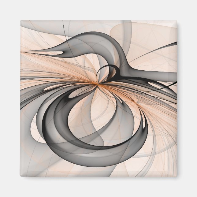 Imã Abstrato Anthracite Cinza Siena Moderna Arte Fract (Frente)