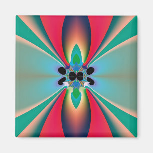 Imã Abstrato Art Funky Flower