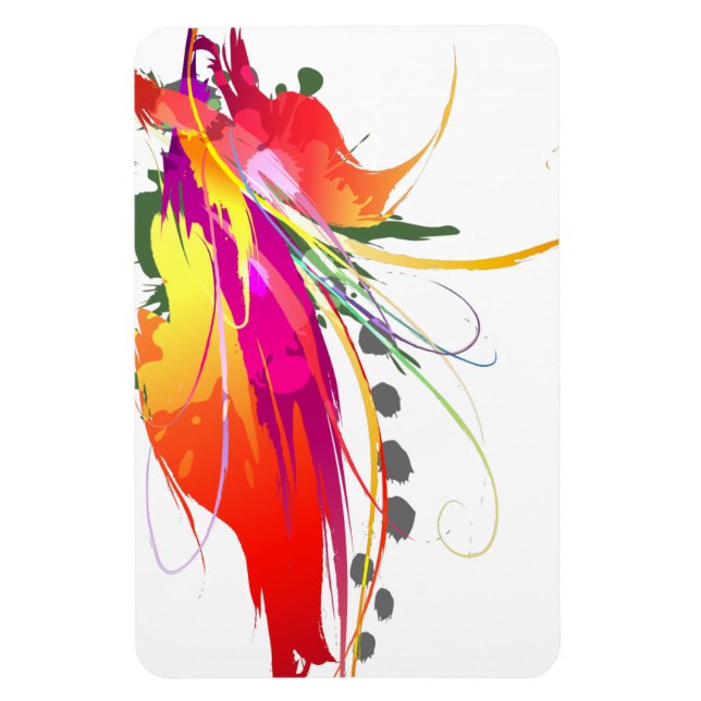Ímã Abstrato Bird of Paradise Paint Splatters (Vertical)
