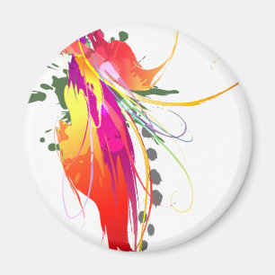 Imã Abstrato Bird of Paradise Paint Splatters
