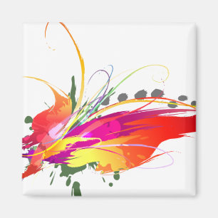 Imã Abstrato Bird of Paradise Paint Splatters
