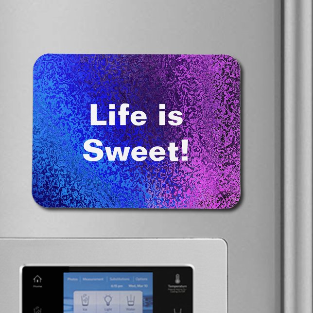 Ímã Abstrato brilhante azul e roxo é doce (Blue & Purple Shiny Abstract Life is Sweet Magnet)