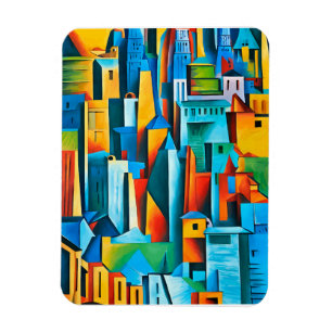 Ímã Abstrato Cityscape Building Skyscrapts Art