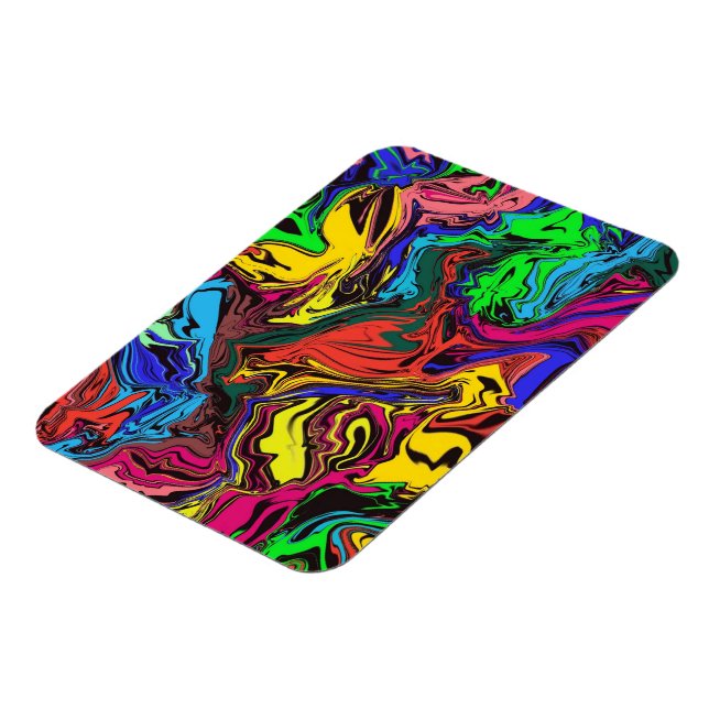 Ímã Abstrato Colorida Twirly / Empurrada / (Left Side)