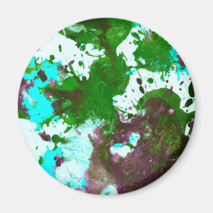 Imã Abstrato Colorido, cor verde e roxo