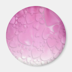 Imã abstrato cor-de-rosa e corações brancos