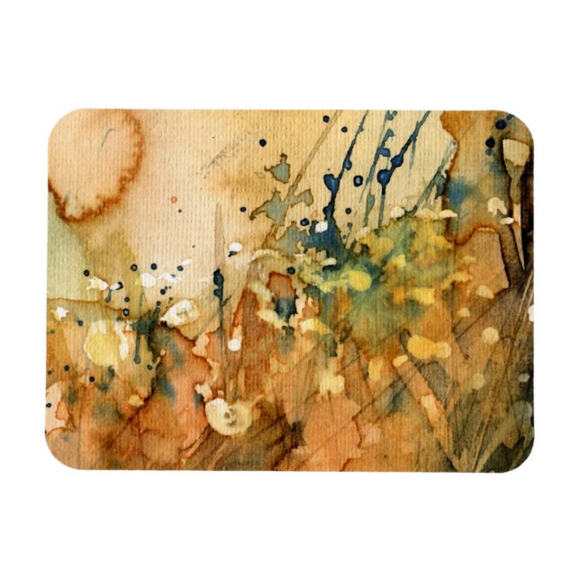 Ímã Abstrato de aquarela e fundo antigo (Horizontal)