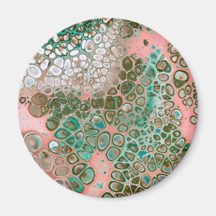 Imã Abstrato de cor de pêssego e de turquesa