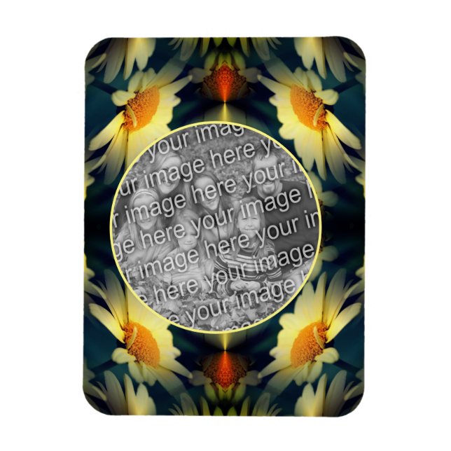 Ímã Abstrato de Flor Amarelo Crie sua própria foto (Vertical)