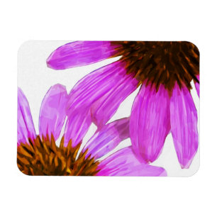 Ímã Abstrato de Flor Echinacea Roxo