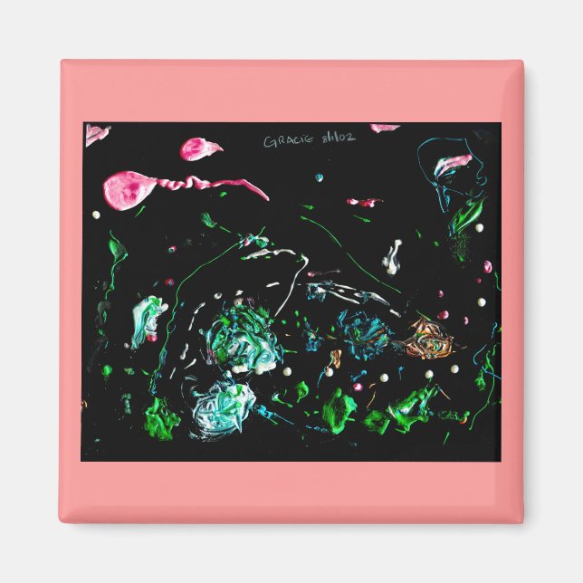 Imã Abstrato de magia de tinta soprada da Abby (Frente)