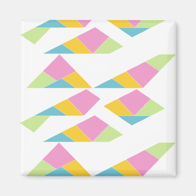 Imã abstrato de multicores em branco (Frente)