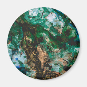 Imã Abstrato de muss Agate Green Crystal Geode