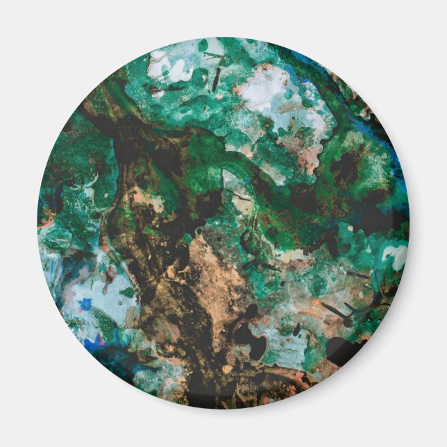 Imã Abstrato de muss Agate Green Crystal Geode (Frente)