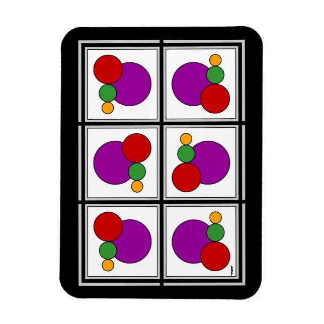 Ímã Abstrato de quadrados e círculos (Vertical)