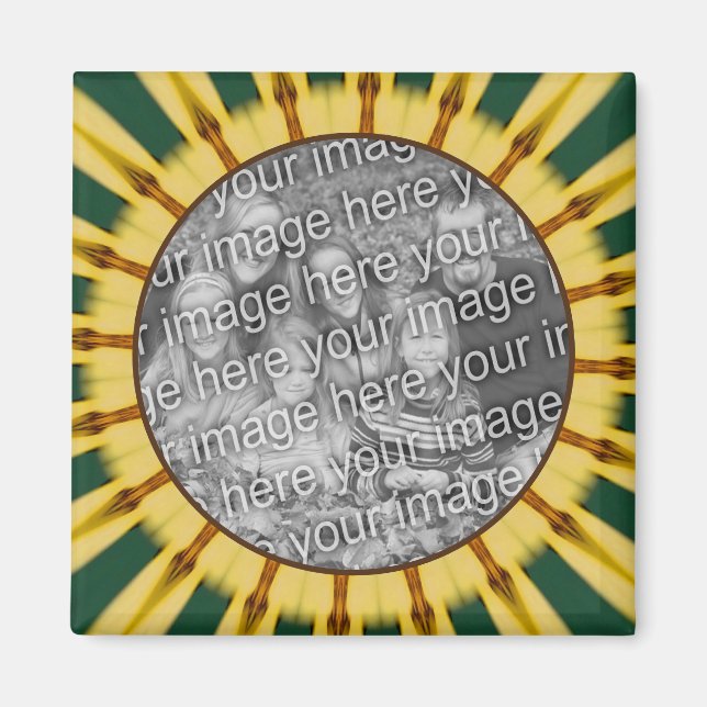 Imã Abstrato de Rays Amarelos Crie sua própria foto (Frente)