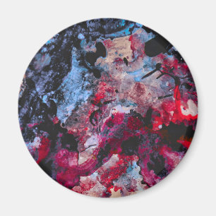 Imã Abstrato de Red Agate Crystal Geode
